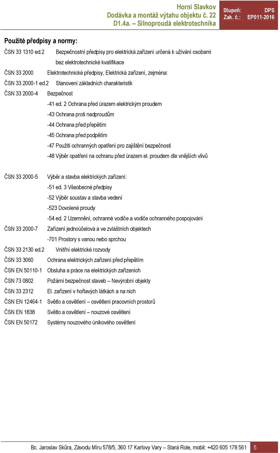 Stanovení základních charakteristik Bezpečnost -41 ed.