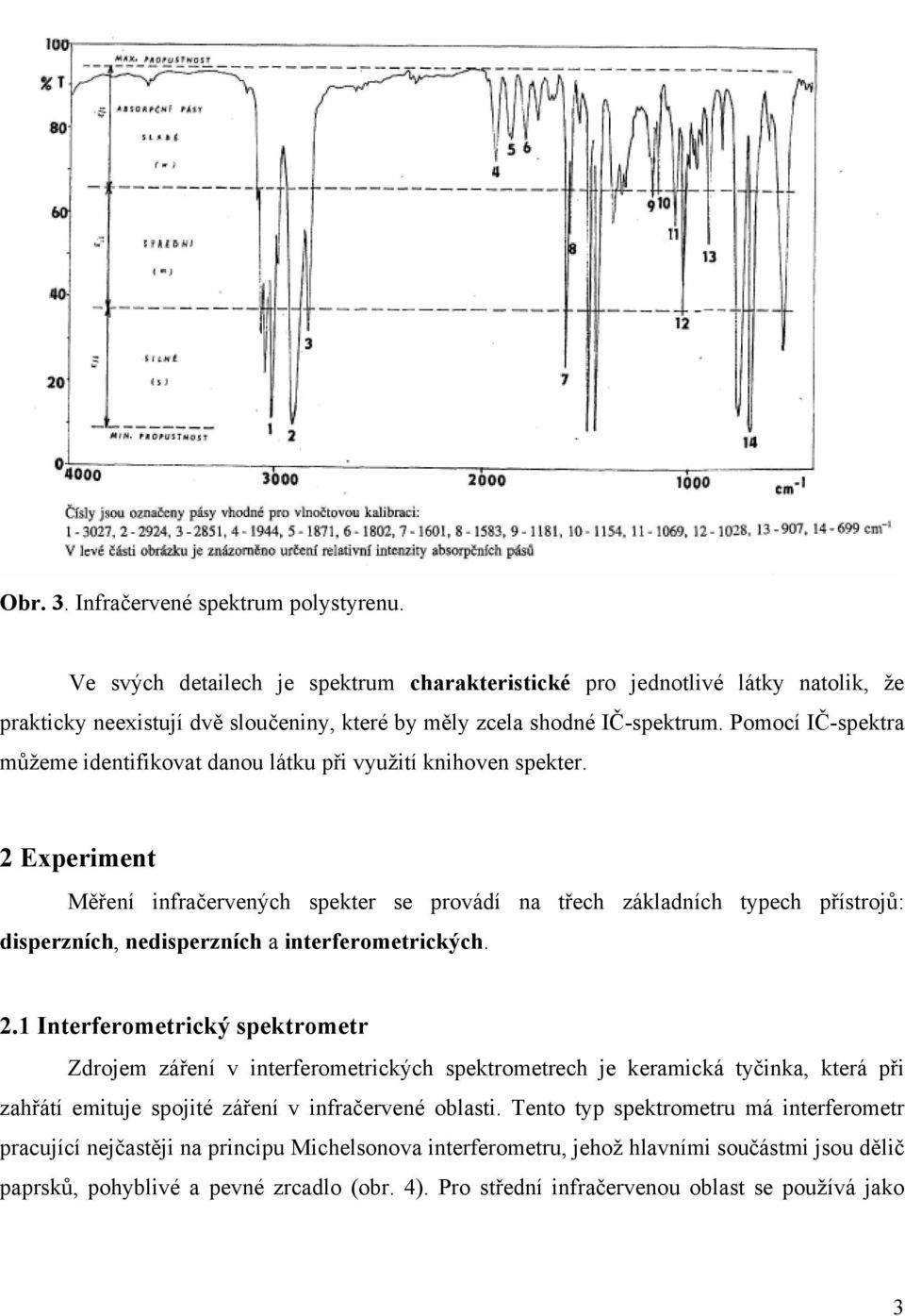 2 Experiment Měření infračervených spekter se provádí na třech základních typech přístrojů: disperzních, nedisperzních a interferometrických. 2.