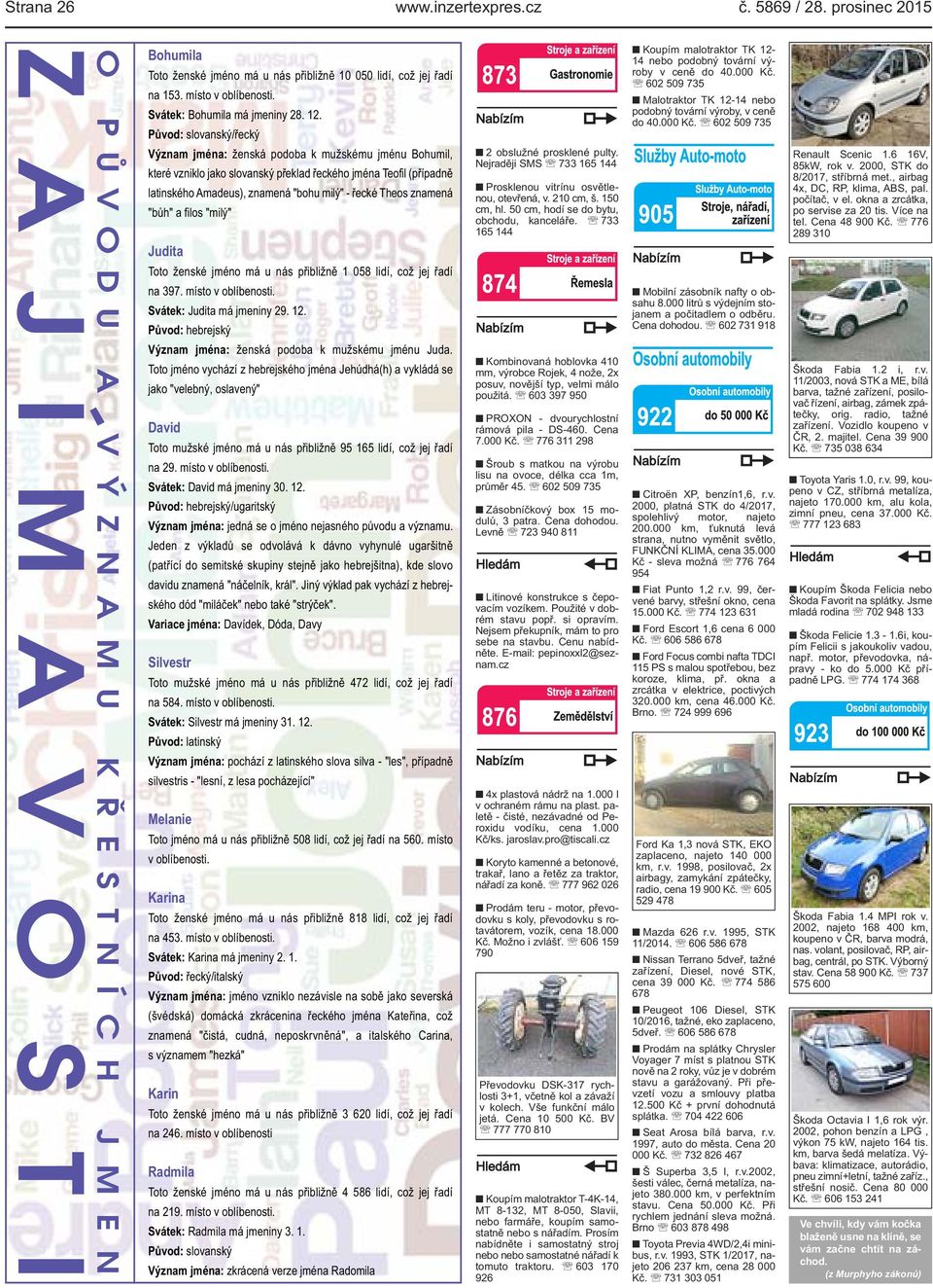 Svátek: Bohumila má jmeniny 28. 12.
