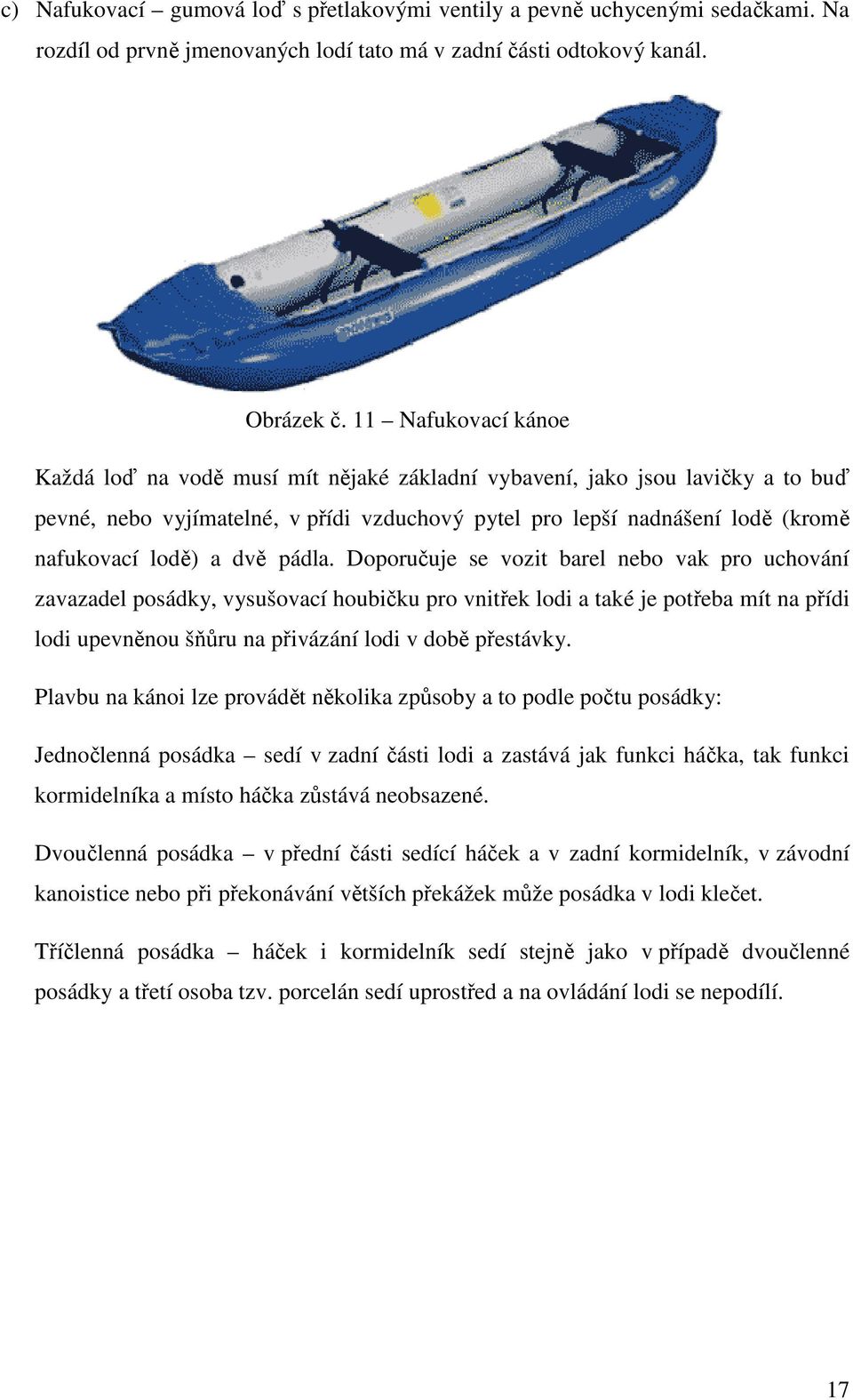 a dvě pádla.