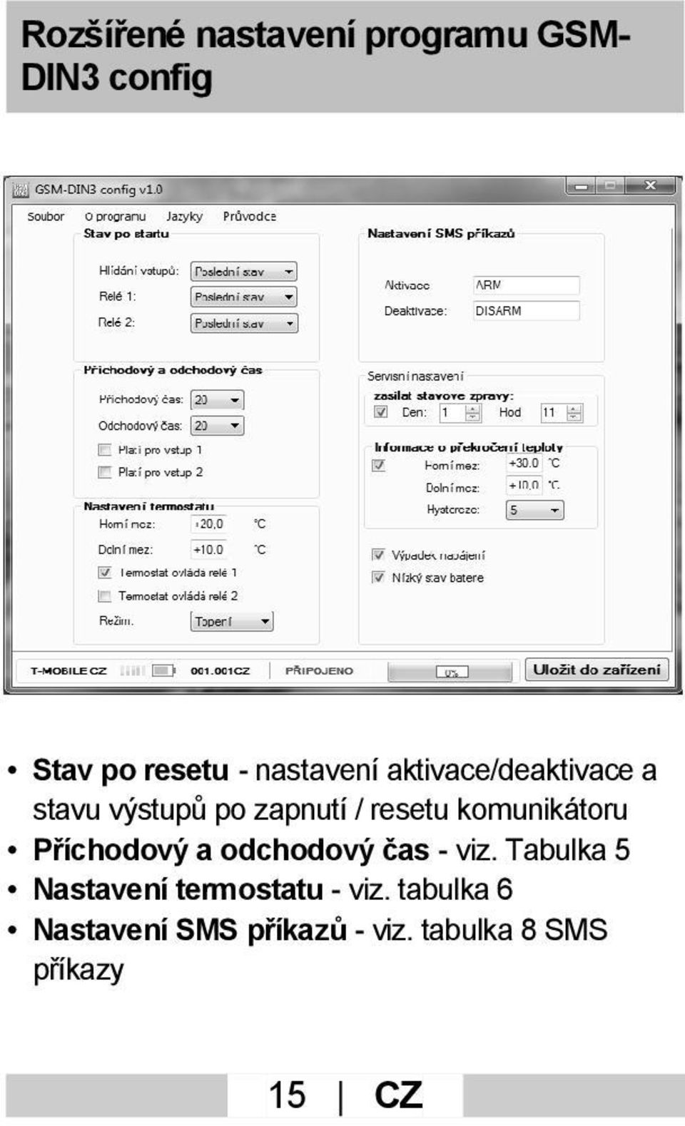 komunikátoru Příchodový a odchodový čas - viz.