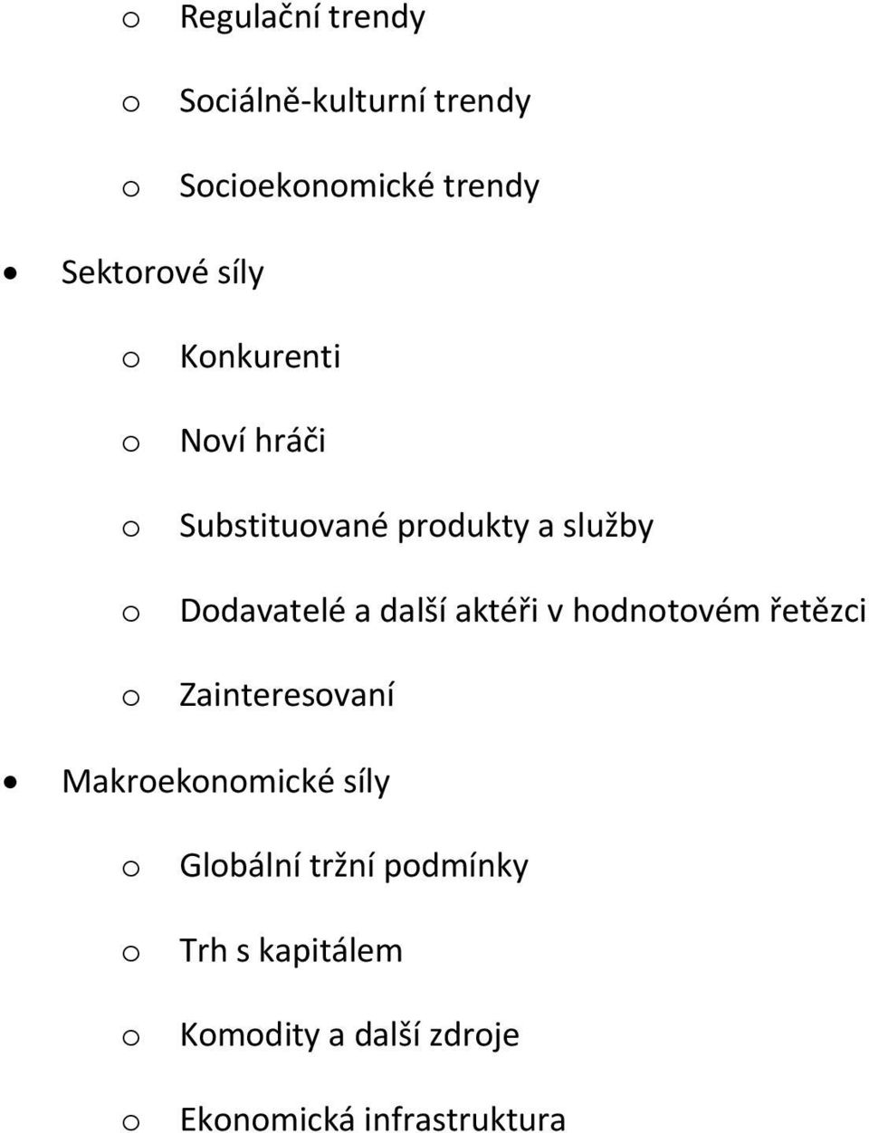 další aktéři v hdntvém řetězci Zainteresvaní Makreknmické síly