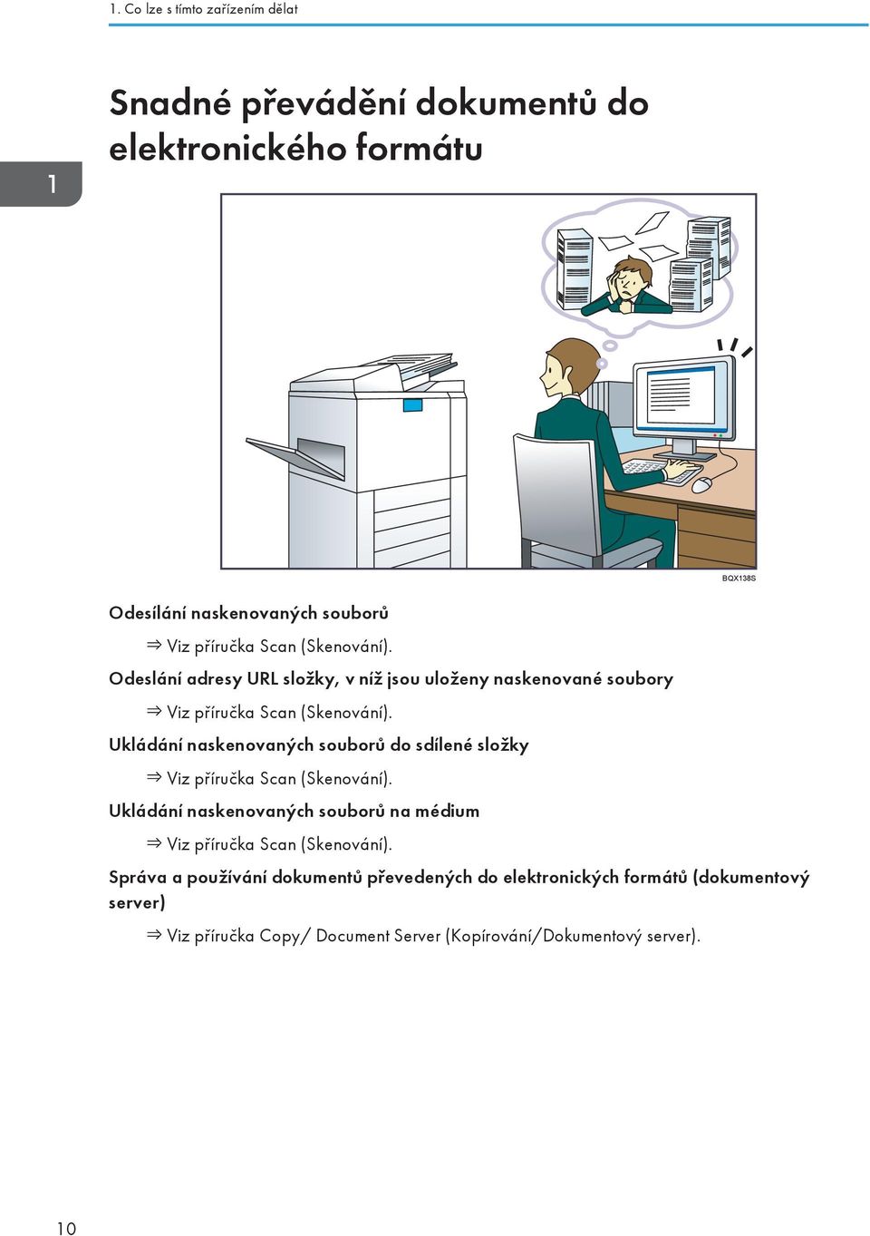 Ukládání naskenovaných souborů do sdílené složky Viz příručka Scan (Skenování).