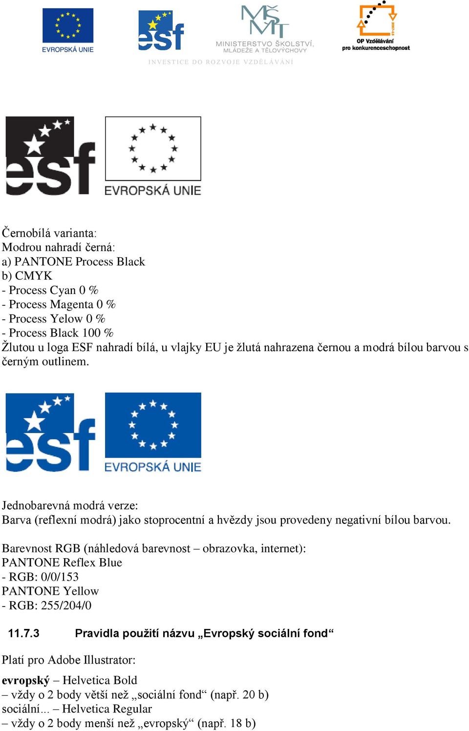 Jednobarevná modrá verze: Barva (reflexní modrá) jako stoprocentní a hvězdy jsou provedeny negativní bílou barvou.