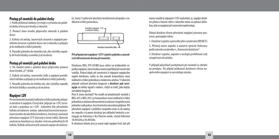 Nasaďte jednotku do rámečku tak, aby výčnělky zapadly do boční drážky a zasuňte ji až na doraz Postup při montáži pod palubní desku 1.