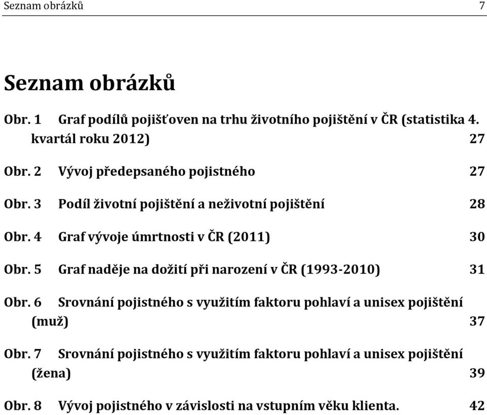 5 Graf naděje na dožití při narození v ČR (1993-2010) 31 Obr.
