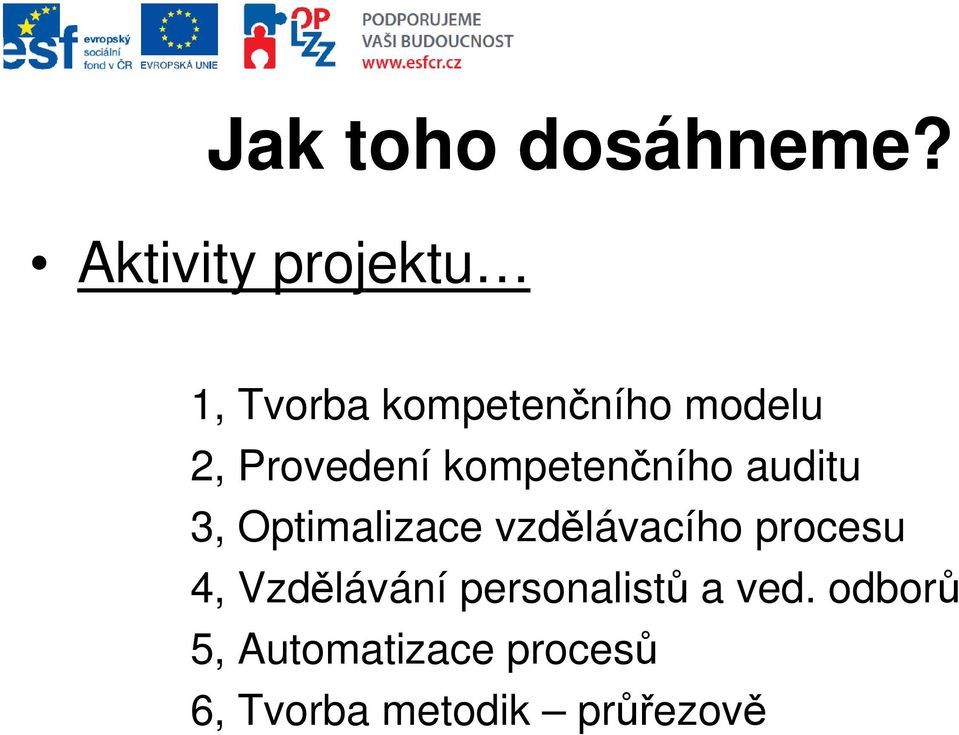 Provedení kompetenčního auditu 3, Optimalizace