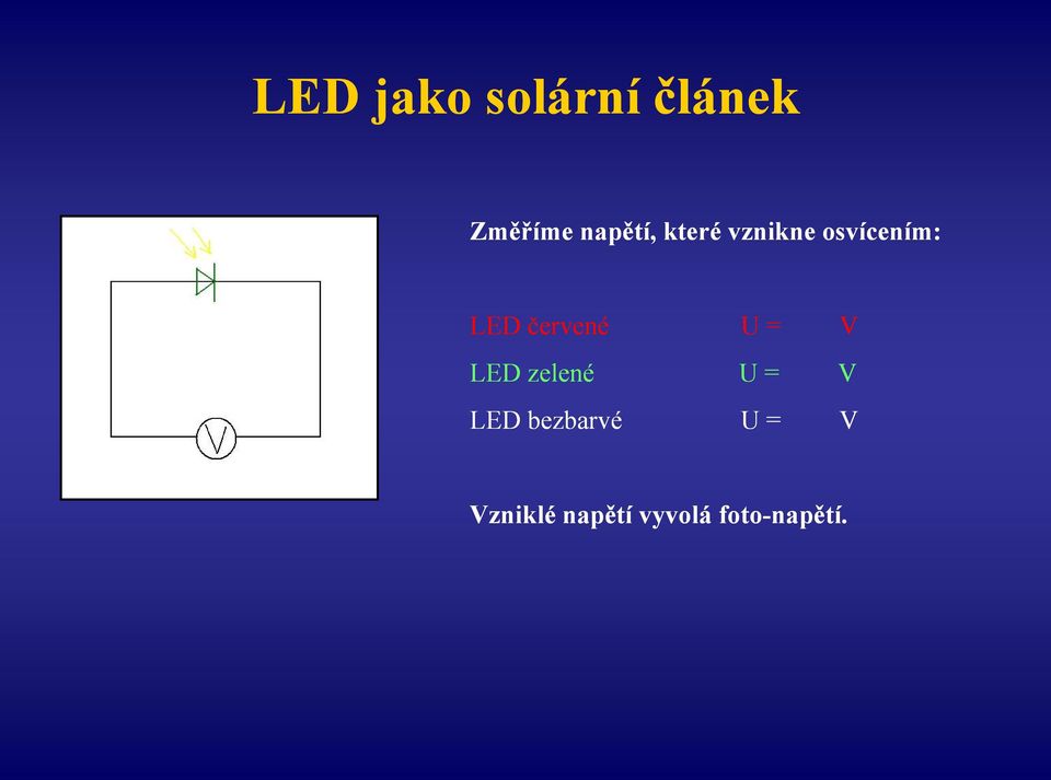 červené U = V LED zelené U = V LED