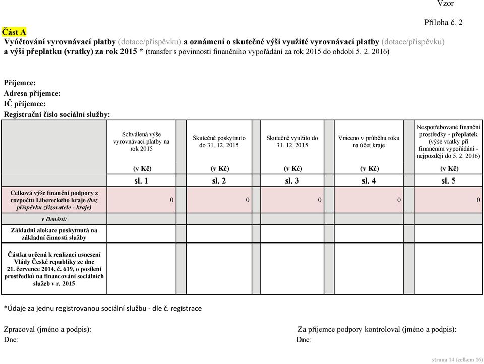 finančního vypořádání za rok 20