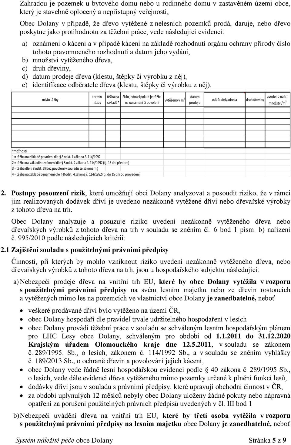 na základě rozhodnutí orgánu ochrany přírody číslo tohoto pravomocného rozhodnutí a datum jeho vydání, b) množství vytěženého dřeva, c) druh dřeviny, d) datum prodeje dřeva (klestu, štěpky či výrobku