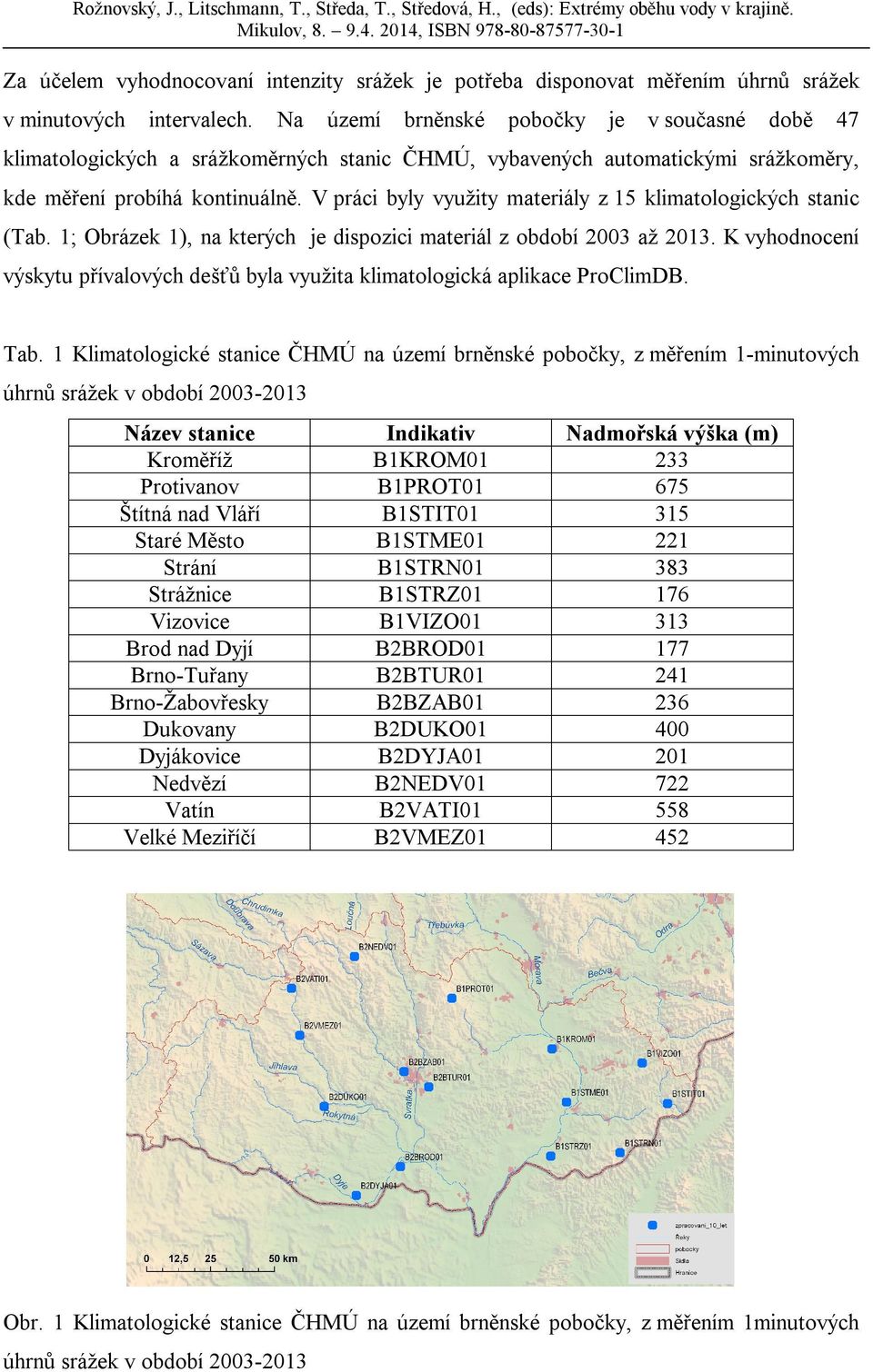 Na území brněnské pobočky je v současné době 47 klimatologických a srážkoměrných stanic ČHMÚ, vybavených automatickými srážkoměry, kde měření probíhá kontinuálně.