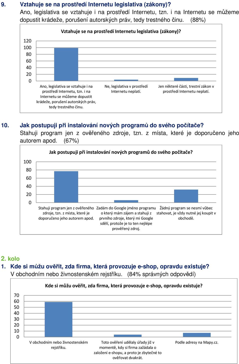 Ano, legislativa se vztahuje i na prostředí Internetu, tzn. i na Internetu se můžeme dopustit krádeže, porušení autorských práv, tedy trestného činu. Ne, legislativa v prostředí Internetu neplatí.