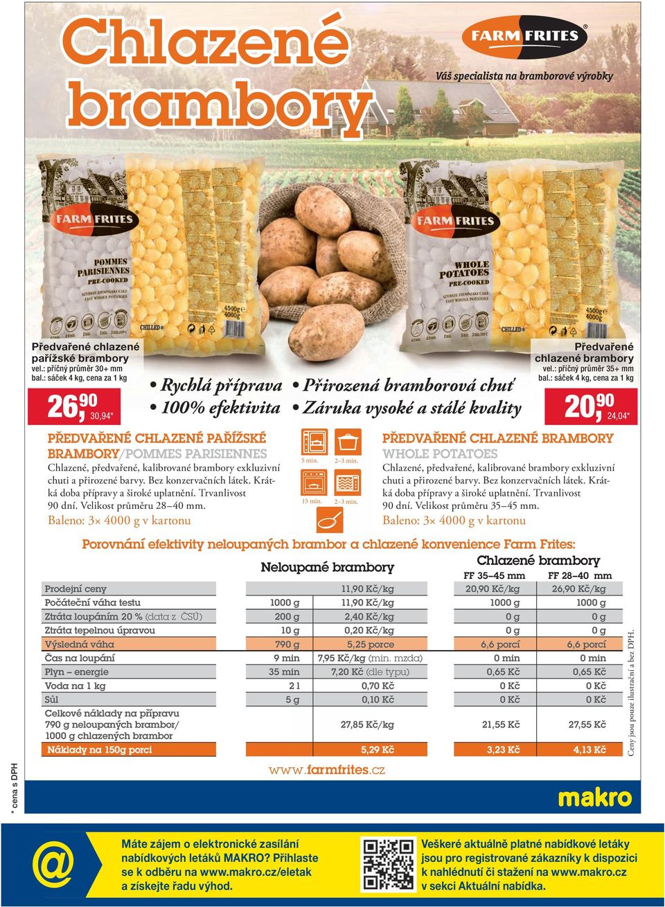 Krátká doba přípravy a široké uplatnění. Trvanlivost 90 dní. Velikost průměru 28 40 mm. Baleno: 3 4000 g v kartonu 5 min. 2 3 min.