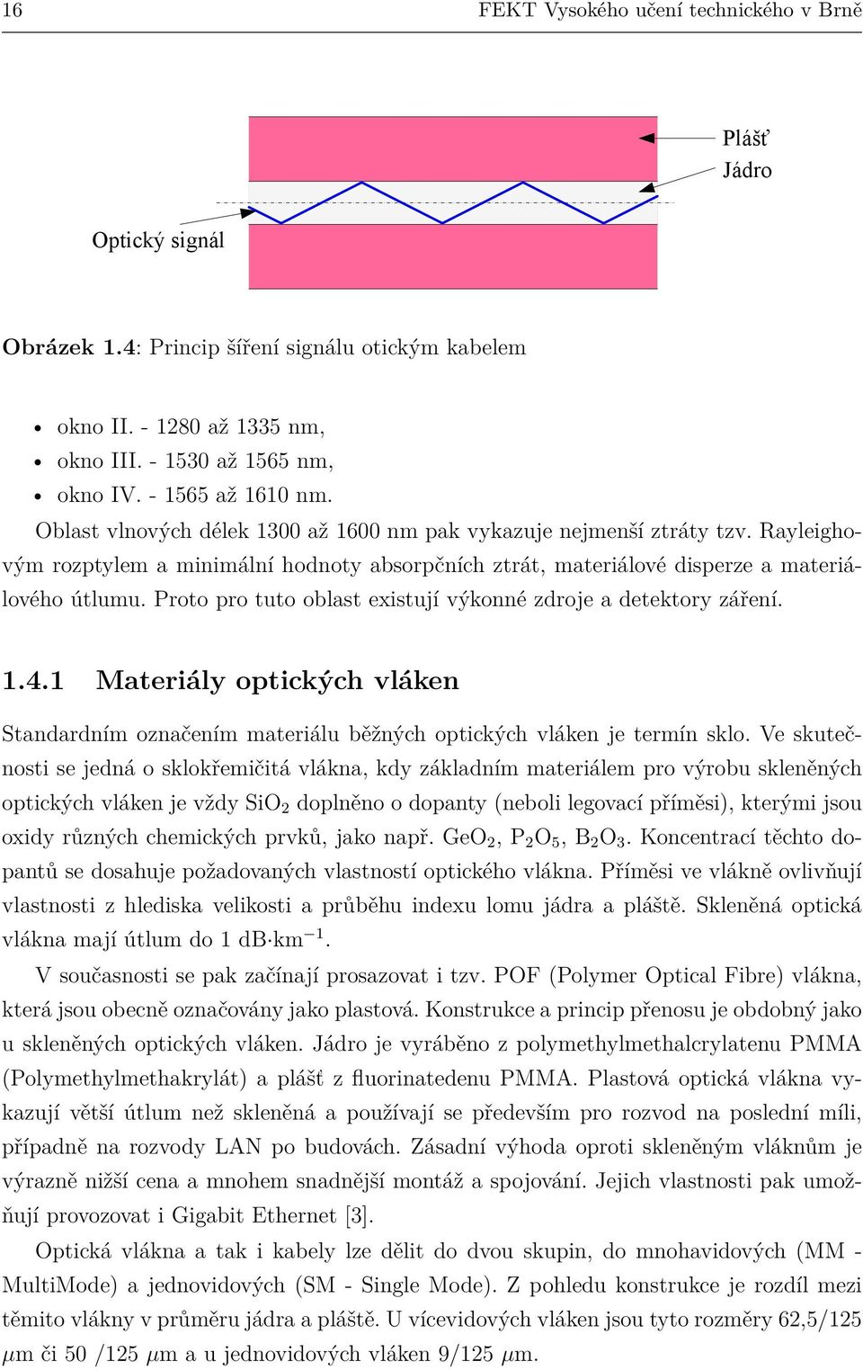 Proto pro tuto oblast existují výkonné zdroje a detektory záření. 1.4.1 Materiály optických vláken Standardním označením materiálu běžných optických vláken je termín sklo.