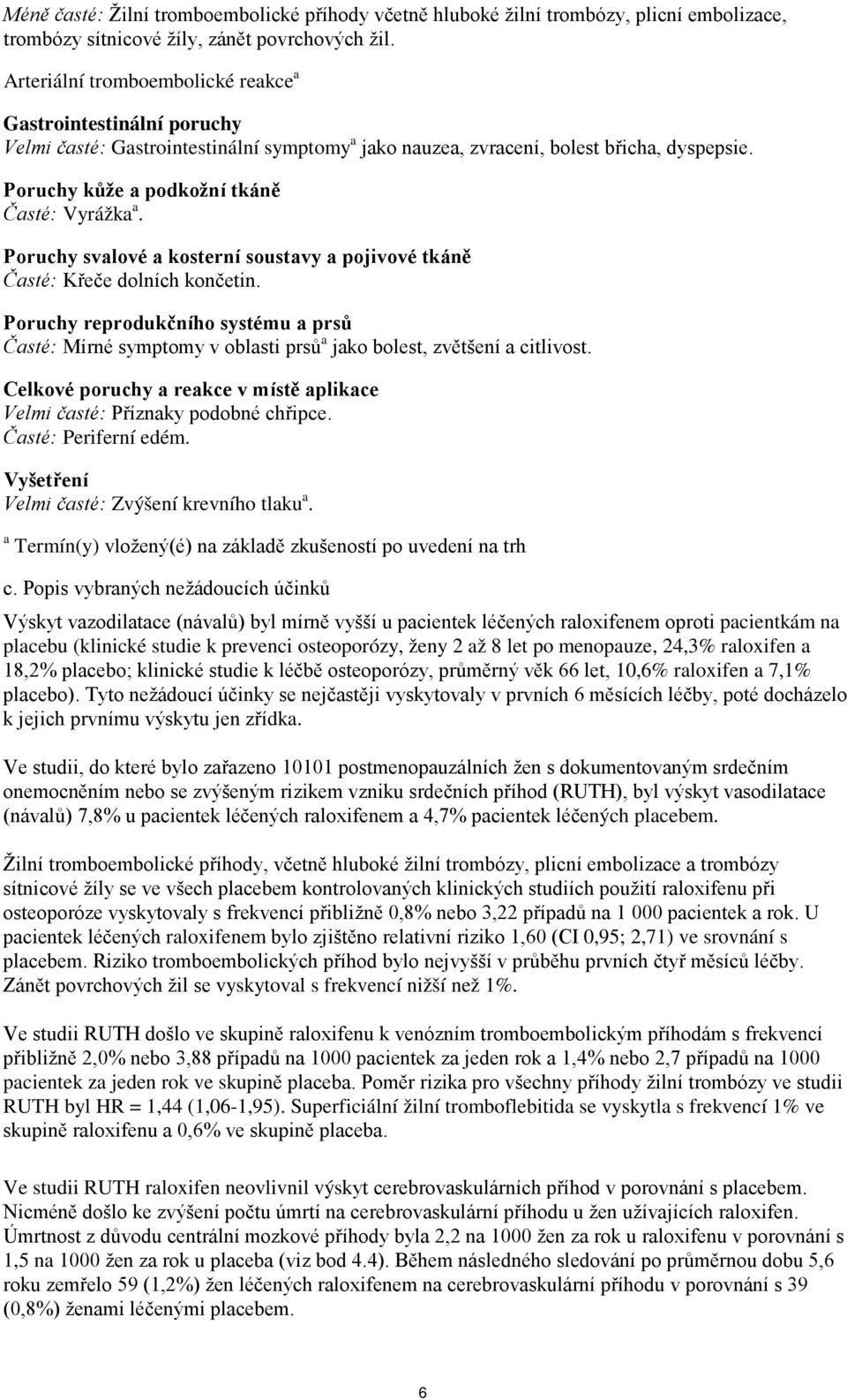 Poruchy kůže a podkožní tkáně Časté: Vyrážka a. Poruchy svalové a kosterní soustavy a pojivové tkáně Časté: Křeče dolních končetin.