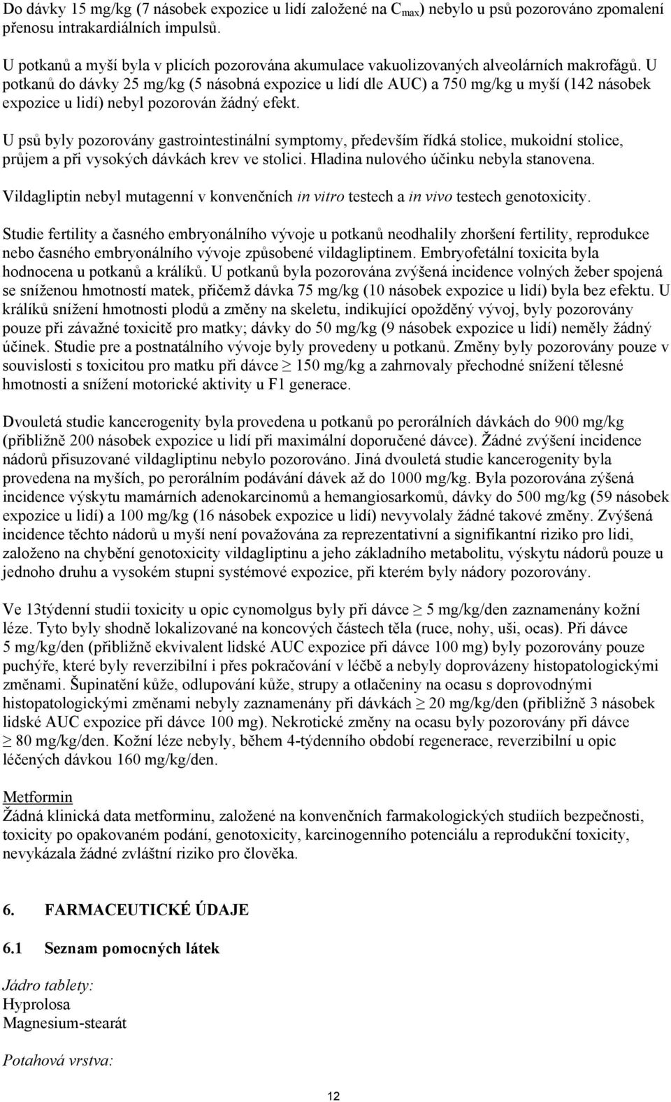 U potkanů do dávky 25 mg/kg (5 násobná expozice u lidí dle AUC) a 750 mg/kg u myší (142 násobek expozice u lidí) nebyl pozorován žádný efekt.