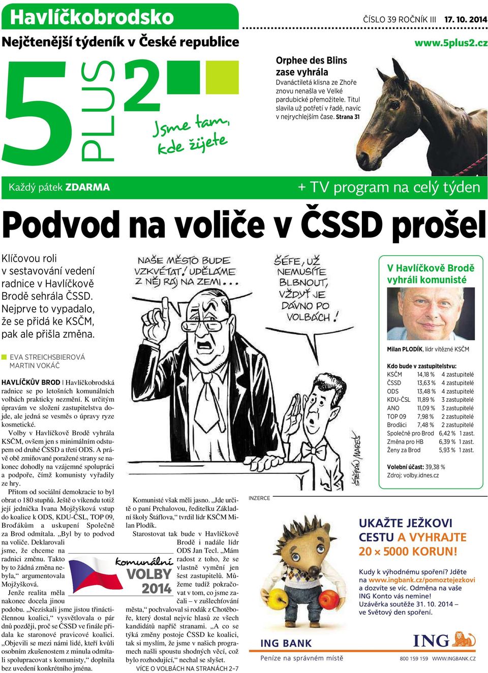 cz Každý pátek ZDARMA + TV program na celý týden Podvod na voličevčssd prošel Klíčovou roli vsestavování vedení radnice vhavlíčkově Brodě sehrála ČSSD.
