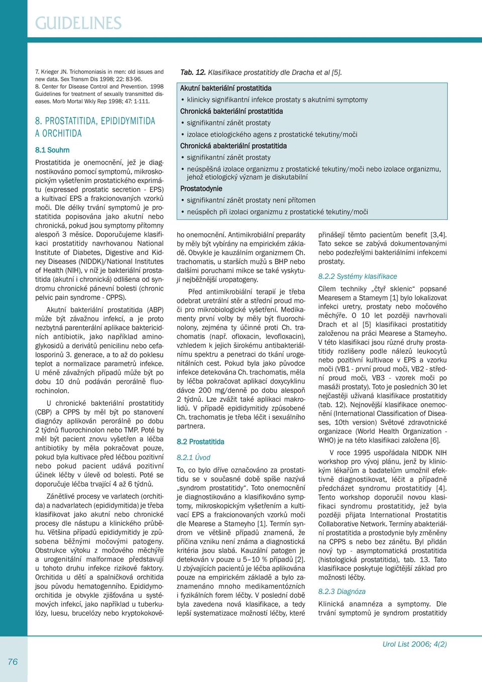 1 Souhrn Prostatitida je onemocnění, jež je diagnostikováno pomocí symptomů, mikroskopickým vyšetřením prostatického exprimátu (expressed prostatic secretion - EPS) a kultivací EPS a frakcionovaných