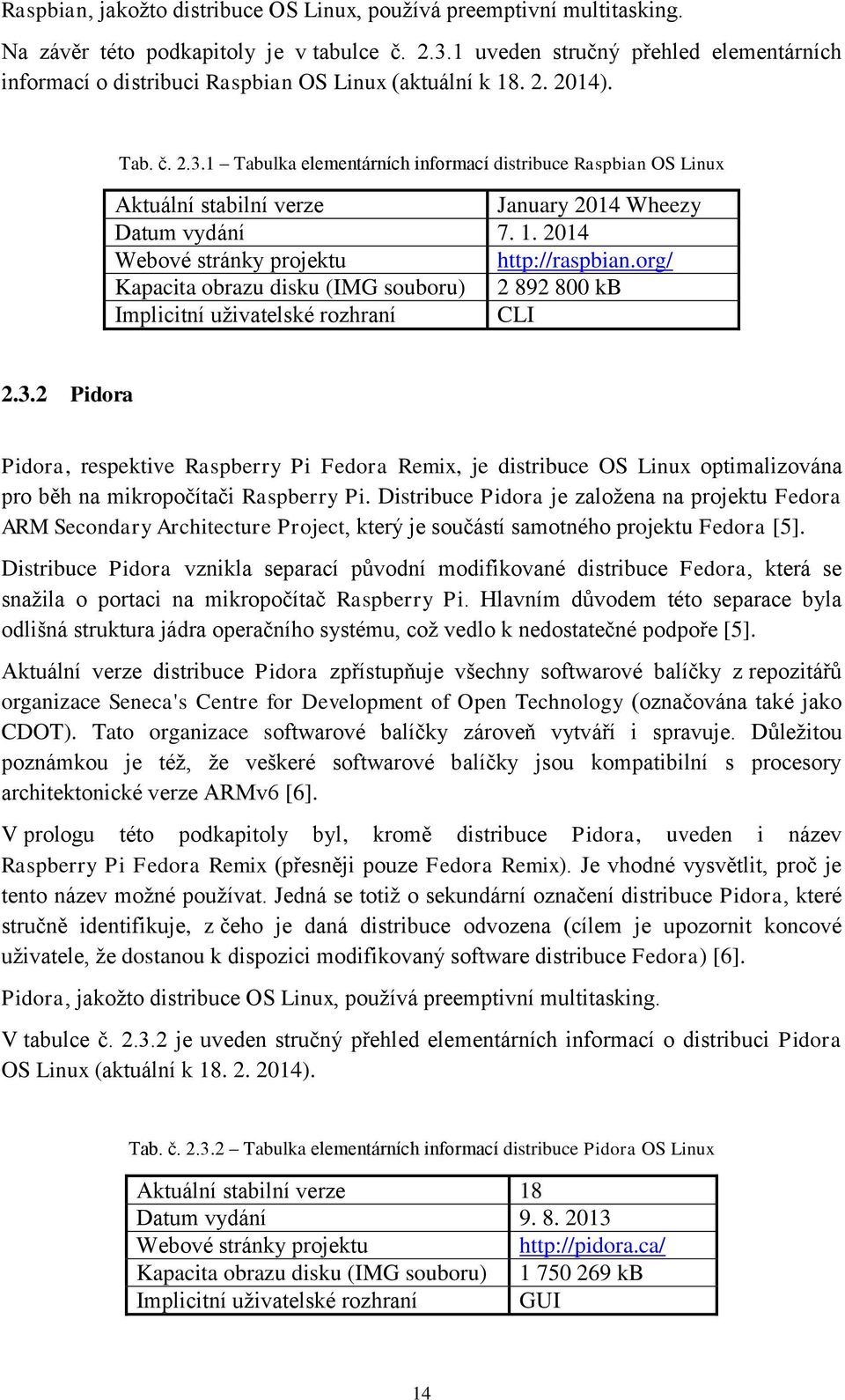 1 Tabulka elementárních informací distribuce Raspbian OS Linux Aktuální stabilní verze January 2014 Wheezy Datum vydání 7. 1. 2014 Webové stránky projektu http://raspbian.