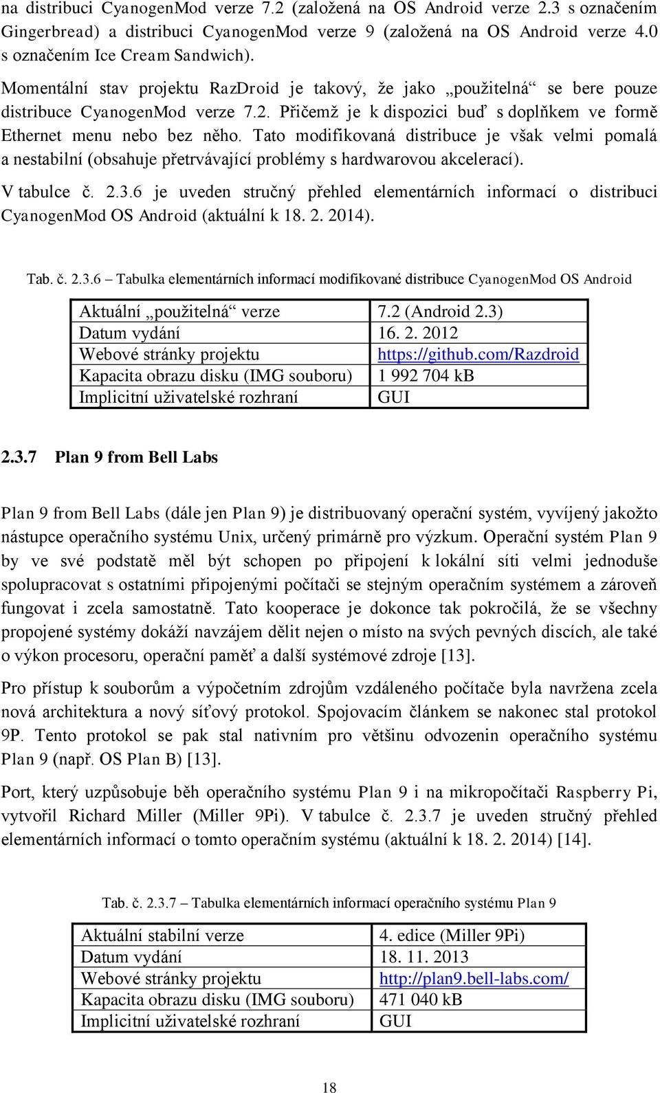 Tato modifikovaná distribuce je však velmi pomalá a nestabilní (obsahuje přetrvávající problémy s hardwarovou akcelerací). V tabulce č. 2.3.