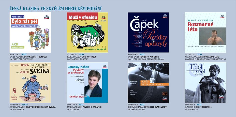 SU 6117-2 1CD VLADISLAV VANČURA ROZMARNÉ LÉTO čtou RUDOLF HRUŠÍNSKÝ, VLASTIMIL BRODSKÝ ad.