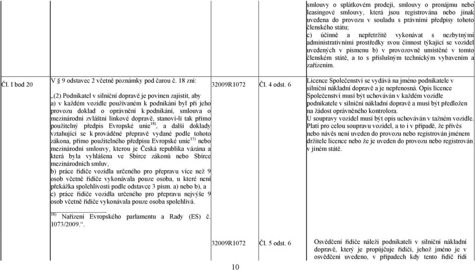 linkové dopravě, stanoví-li tak přímo použitelný předpis Evropské unie 18), a další doklady vztahující se k prováděné přepravě vydané podle tohoto zákona, přímo použitelného předpisu Evropské unie