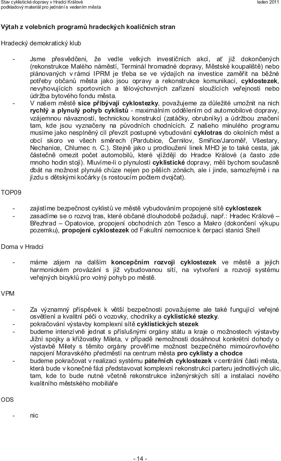 a rekonstrukce komunikací, cyklostezek, nevyhovujících sportovních a tlovýchovných zaízení sloužících veejnosti nebo údržba bytového fondu msta.