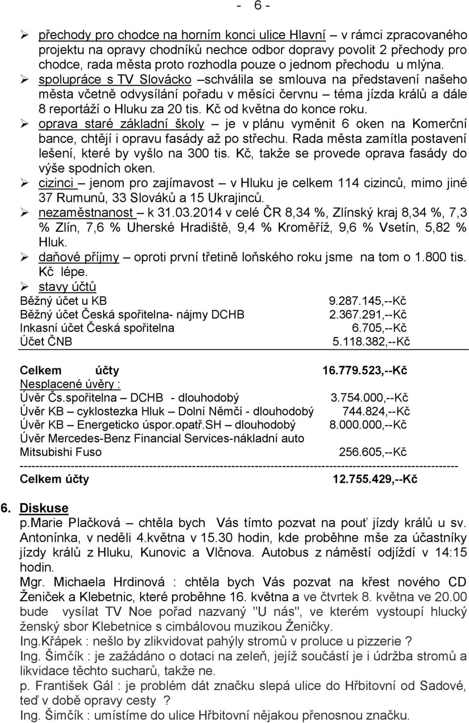 Kč od května do konce roku. oprava staré základní školy je v plánu vyměnit 6 oken na Komerční bance, chtějí i opravu fasády až po střechu.