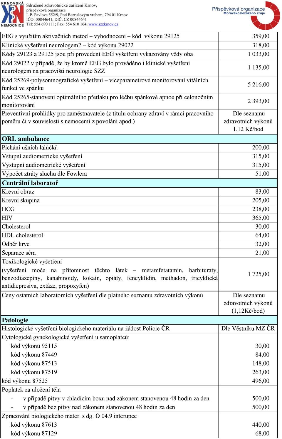 25265-stanovení optimálního přetlaku pro léčbu spánkové apnoe při celonočním monitorování Preventivní prohlídky pro zaměstnavatele (z titulu ochrany zdraví v rámci pracovního poměru či v souvislosti