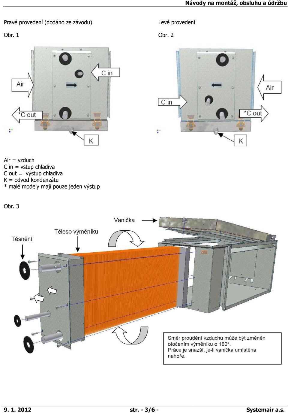 2 Air = vzduch C in = vstup chladiva C out = výstup