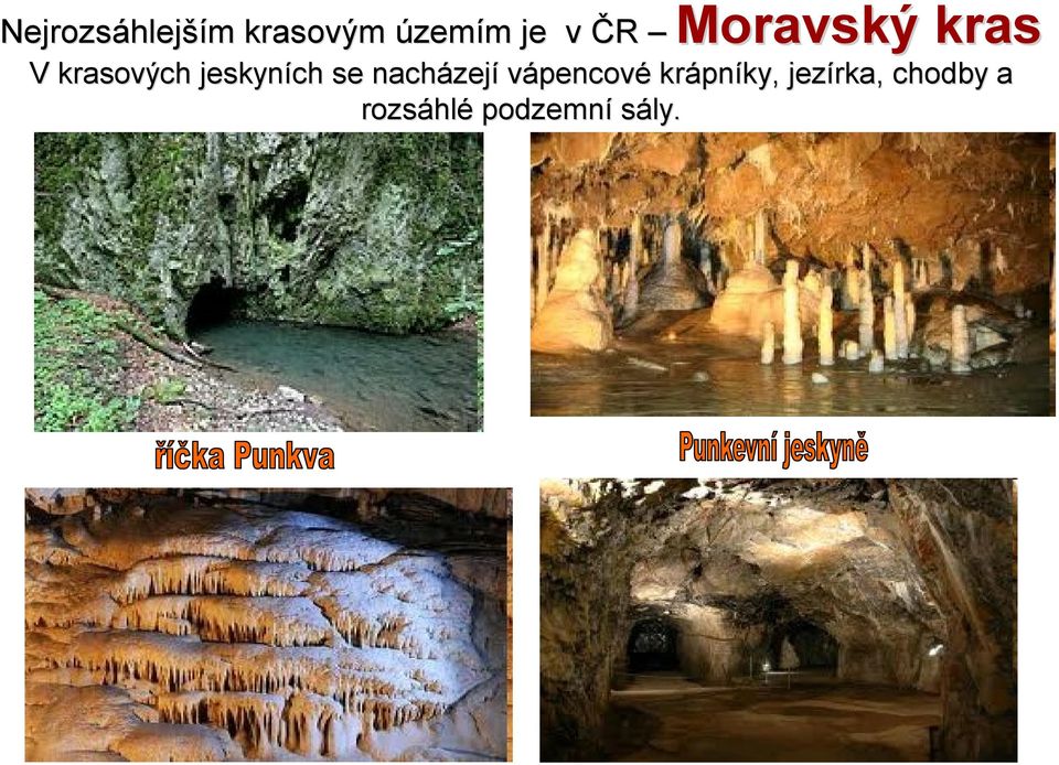 jeskyních se nacházej zejí vápencové krápn