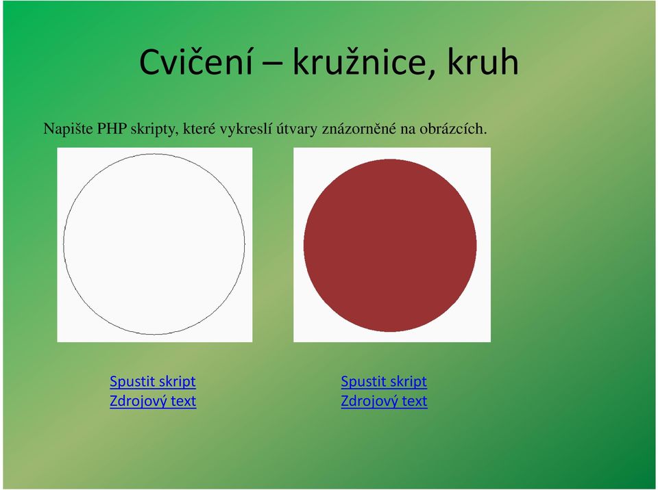 vykreslí útvary znázorněné na