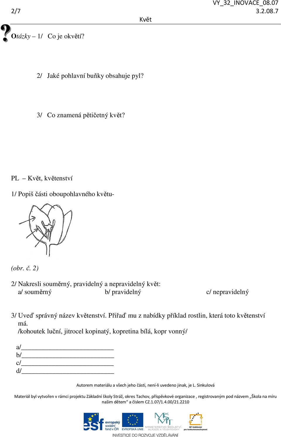 sti oboupohlavného květu- (obr. č.