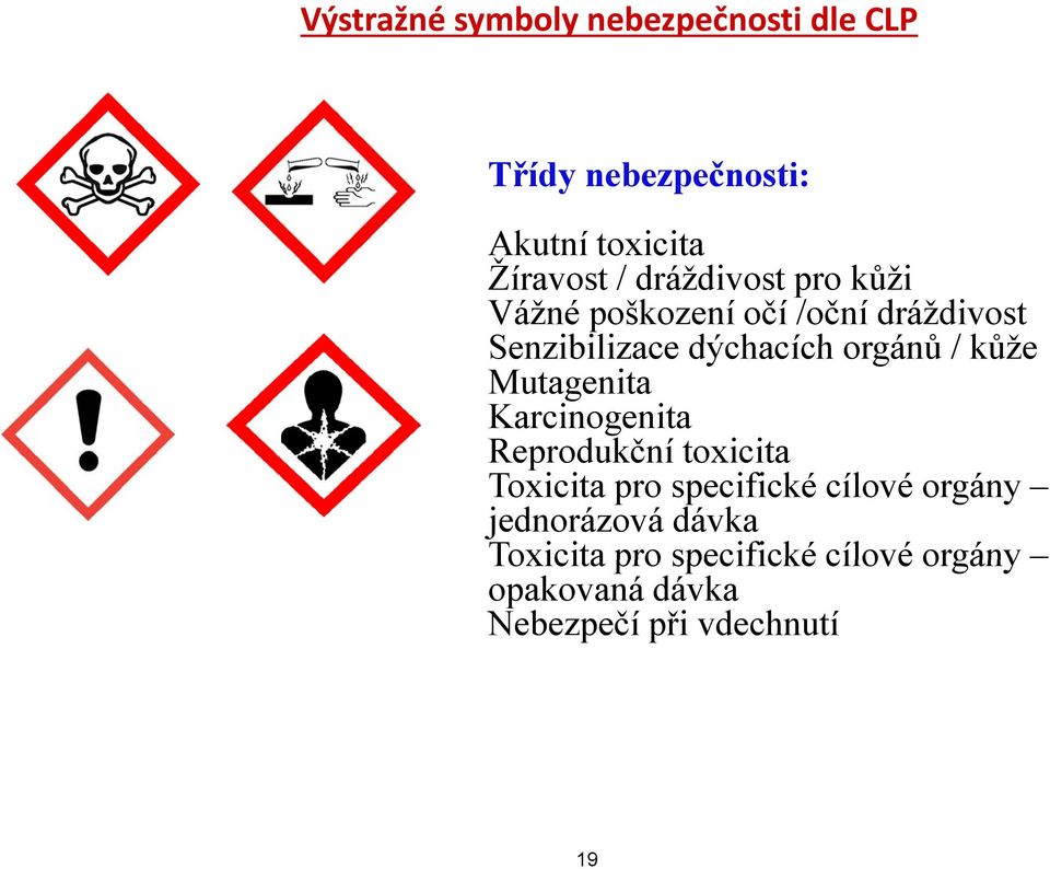 /kůže Mutagenita Karcinogenita Reprodukční toxicita Toxicita pro specifické cílové orgány