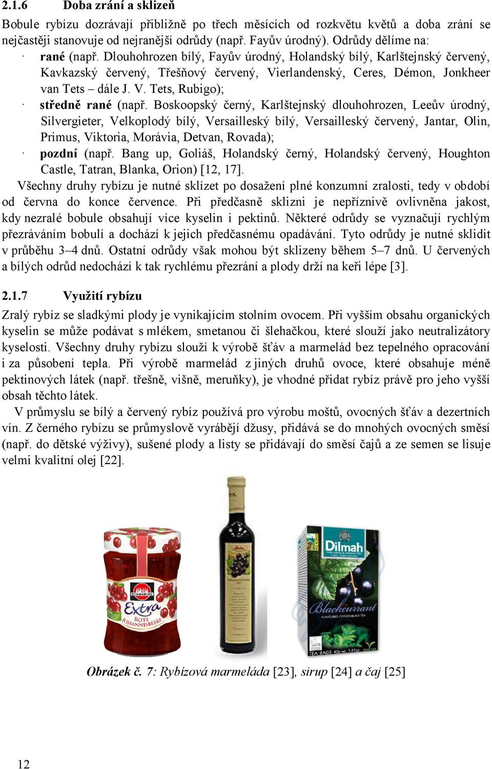 Boskoopský černý, Karlštejnský dlouhohrozen, Leeův úrodný, Silvergieter, Velkoplodý bílý, Versailleský bílý, Versailleský červený, Jantar, Olin, Primus, Viktoria, Morávia, Detvan, Rovada); pozdní