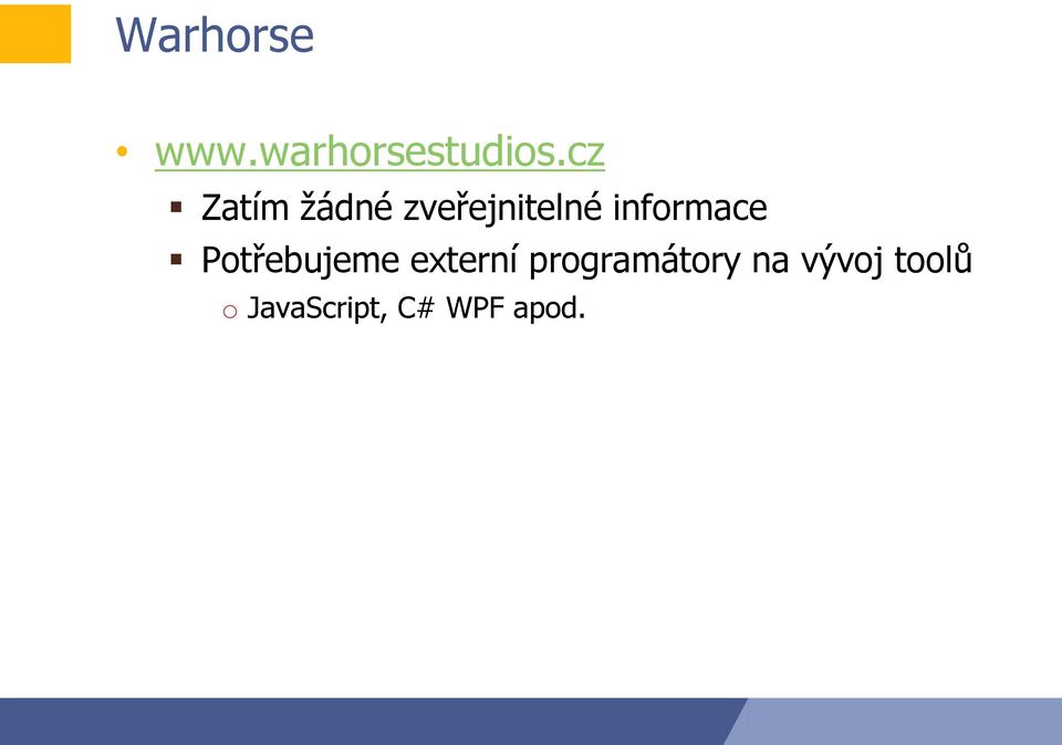informace Potřebujeme externí