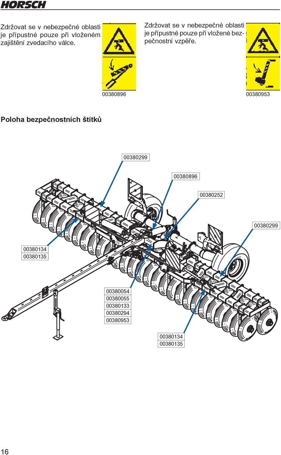 Breite: 2970 mm 3310 Zdržovat se v nebezpečné oblasti je přípustné pouze při vložené bezpečnostní vzpěře.