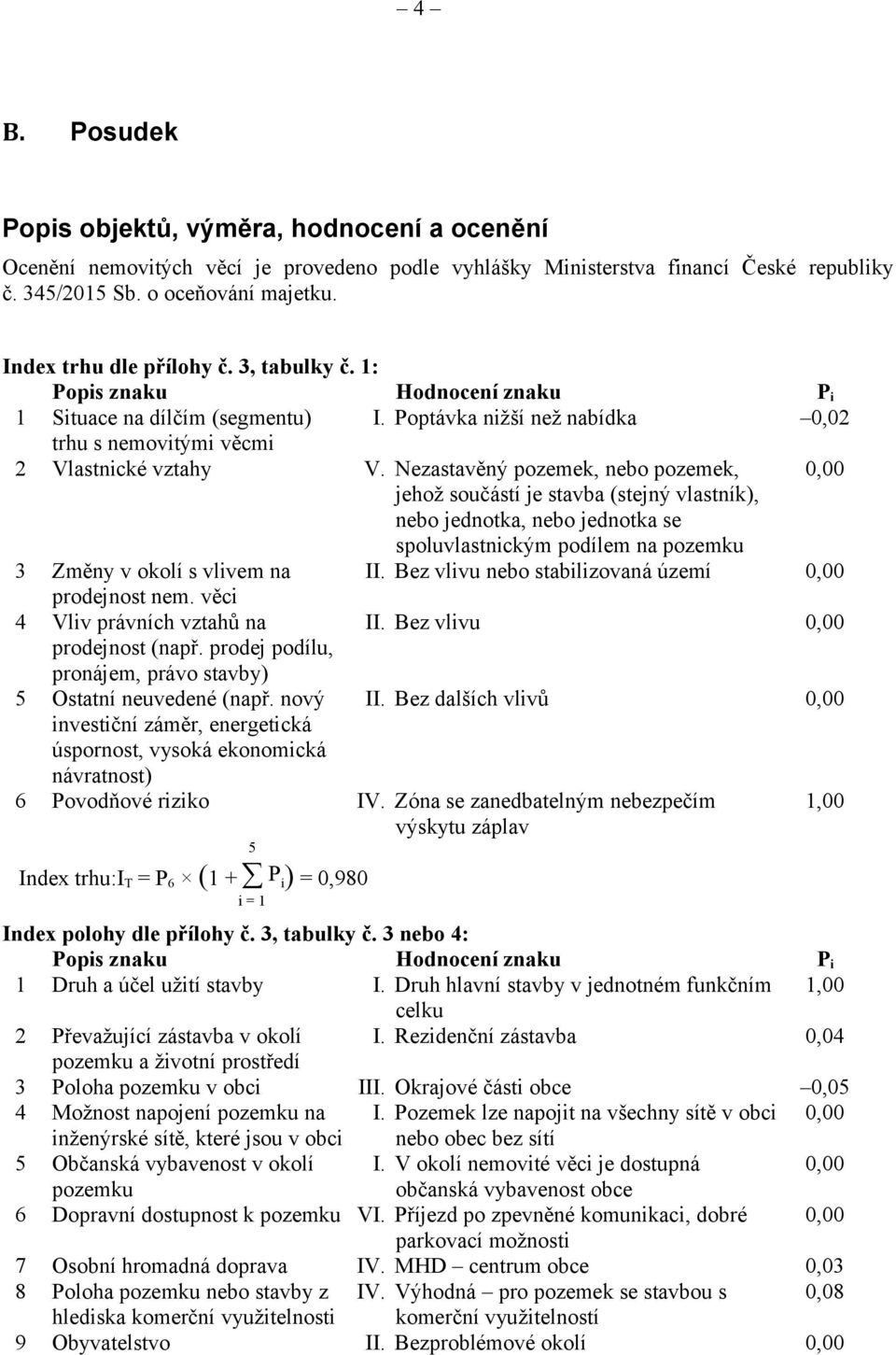 Nezastavěný pozemek, nebo pozemek, 0,00 jehož součástí je stavba (stejný vlastník), nebo jednotka, nebo jednotka se spoluvlastnickým podílem na pozemku 3 Změny v okolí s vlivem na II.