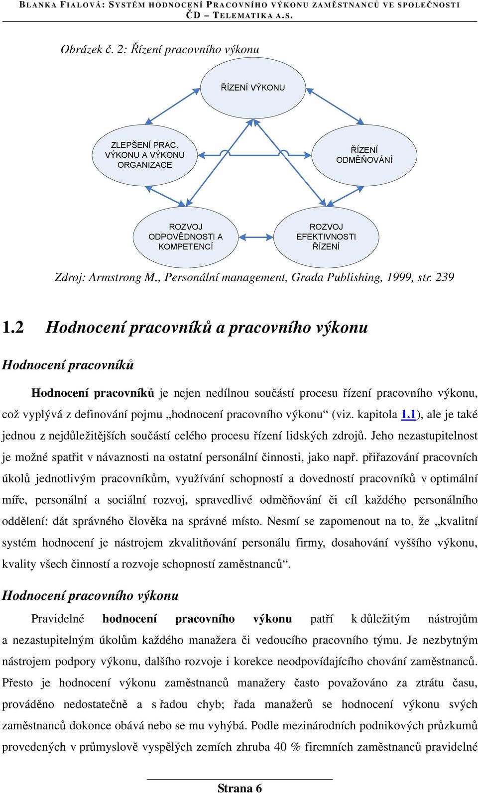 2 Hodnocení pracovníků a pracovního výkonu Hodnocení pracovníků Hodnocení pracovníků je nejen nedílnou součástí procesu řízení pracovního výkonu, což vyplývá z definování pojmu hodnocení pracovního