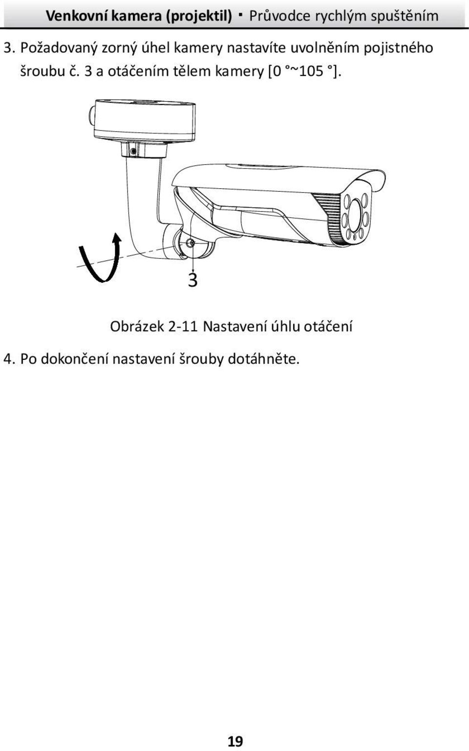 3 a otáčením tělem kamery [0 ~105 ].