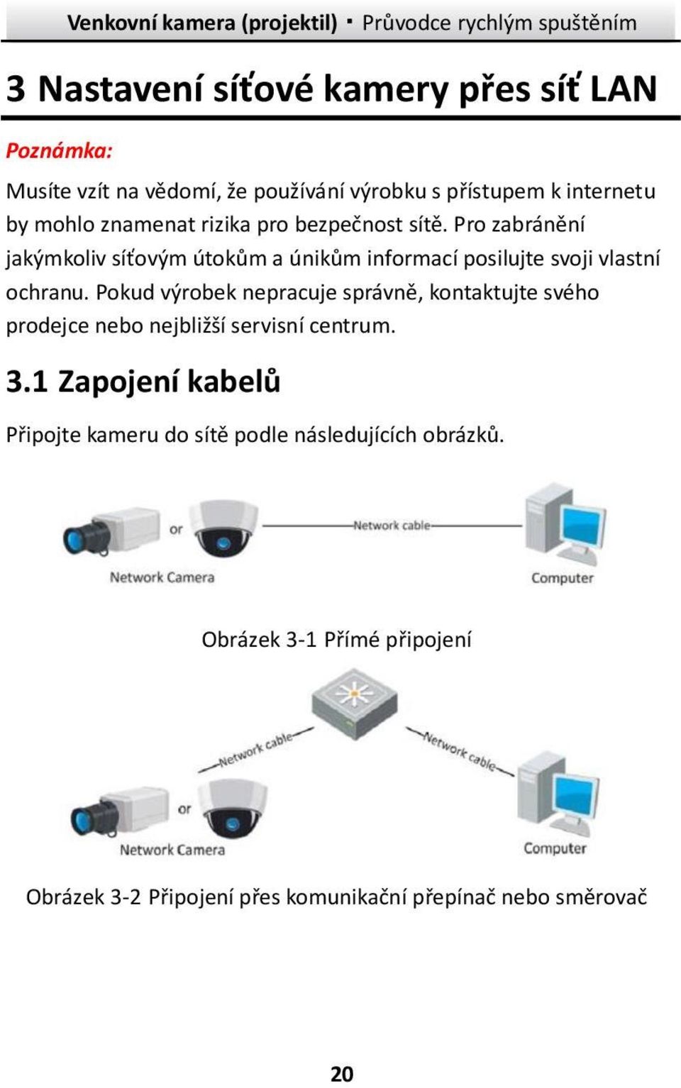 Pokud výrobek nepracuje správně, kontaktujte svého prodejce nebo nejbližší servisní centrum. 3.