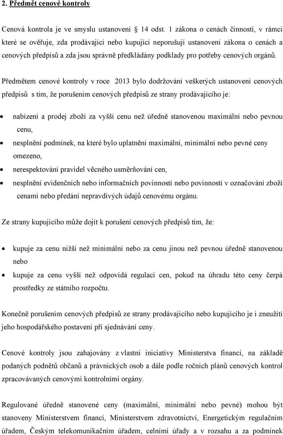 cenových orgánů.