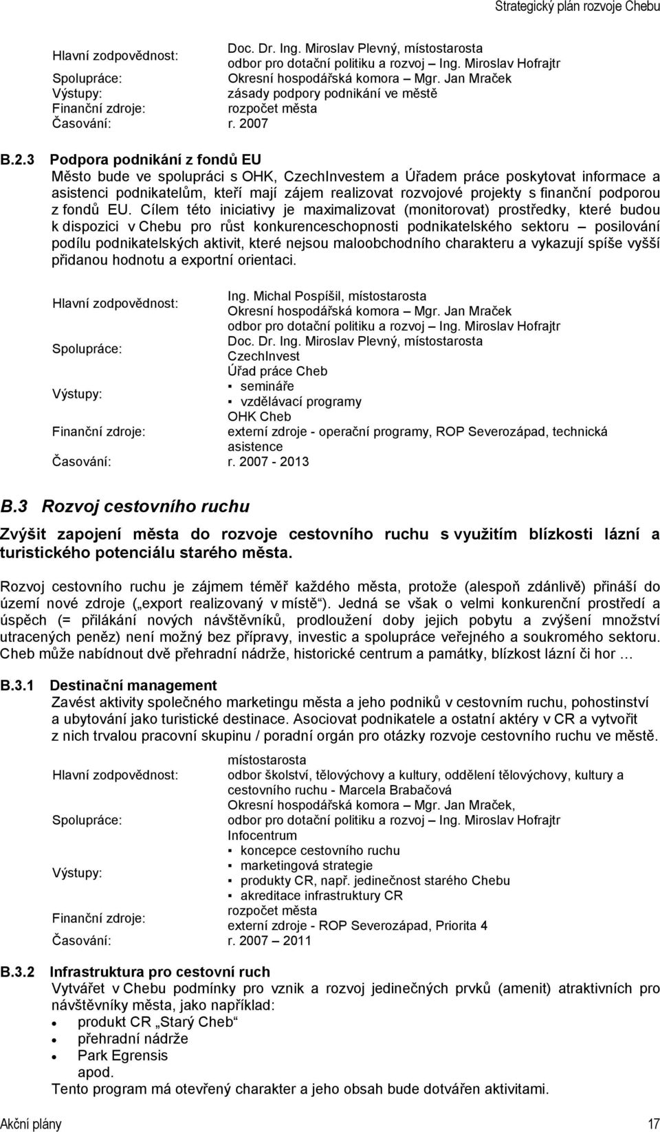 3 Podpora podnikání z fondů EU Město bude ve spolupráci s OHK, em a Úřadem práce poskytovat informace a asistenci podnikatelům, kteří mají zájem realizovat rozvojové projekty s finanční podporou z