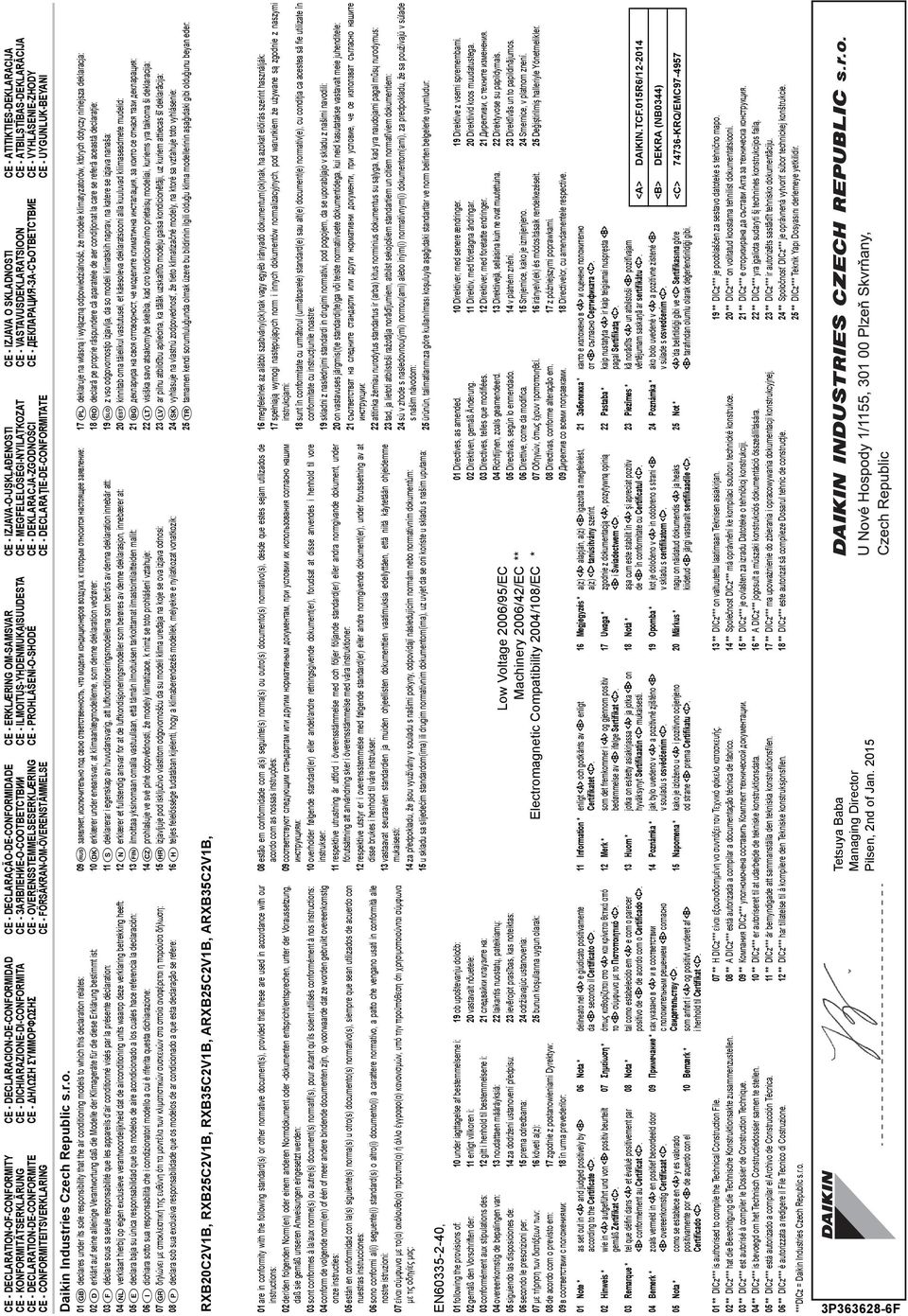 DECLARAÇÃO-DE-CONFORMIDADE CE - ЗАЯВЛЕНИЕ-О-СООТВЕТСТВИИ CE - OVERENSSTEMMELSESERKLÆRING CE - FÖRSÄKRAN-OM-ÖVERENSTÄMMELSE CE - DECLARACION-DE-CONFORMIDAD CE - DICHIARAZIONE-DI-CONFORMITA CE - HΛΩΣΗ