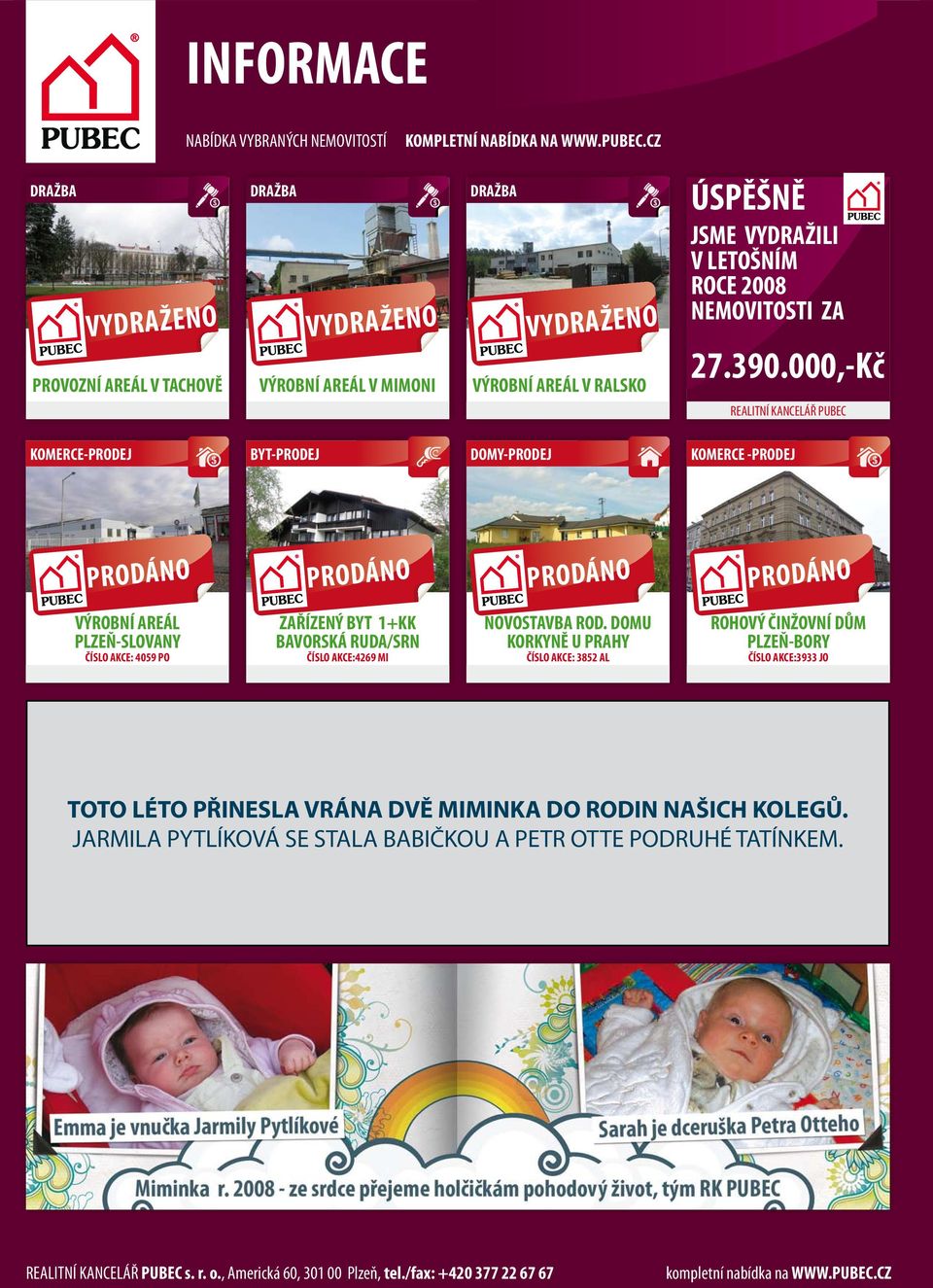 000,-Kč REALITNÍ KANCELÁŘ PUBEC KOMERCE-PRODEJ BYT-PRODEJ DOMY-PRODEJ KOMERCE -PRODEJ PRODÁNO PRODÁNO PRODÁNO PRODÁNO VÝROBNÍ AREÁL PLZEŇ-SLOVANY ČÍSLO AKCE: 4059