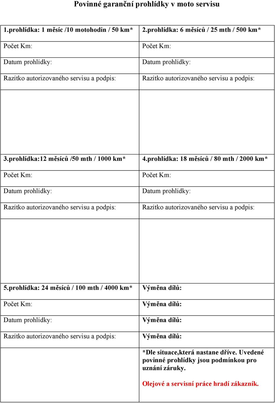 prohlídka: 18 měsíců / 80 mth / 2000 km* 5.