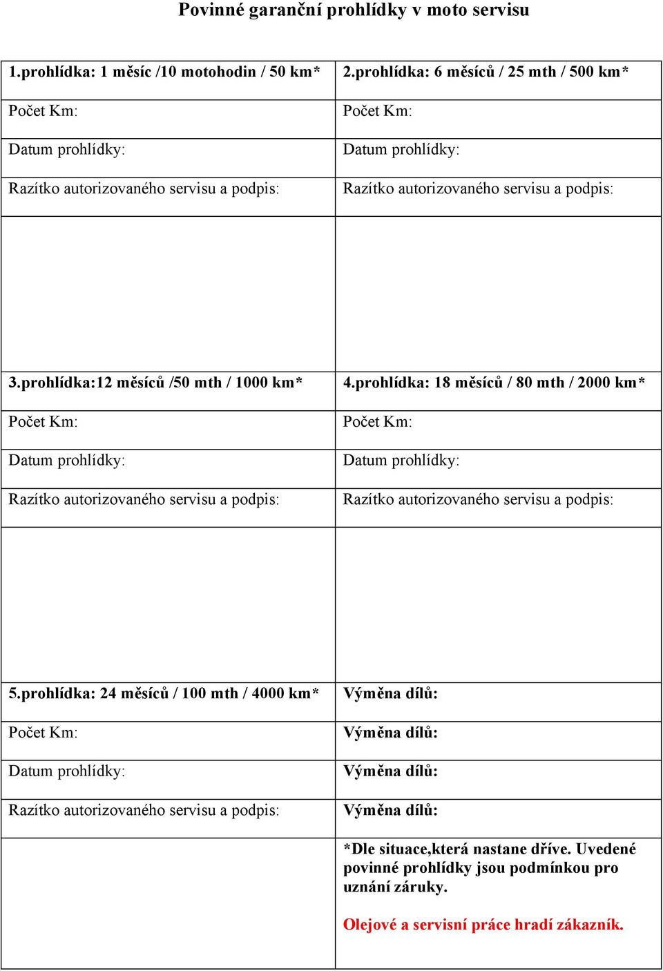 prohlídka: 18 měsíců / 80 mth / 2000 km* 5.