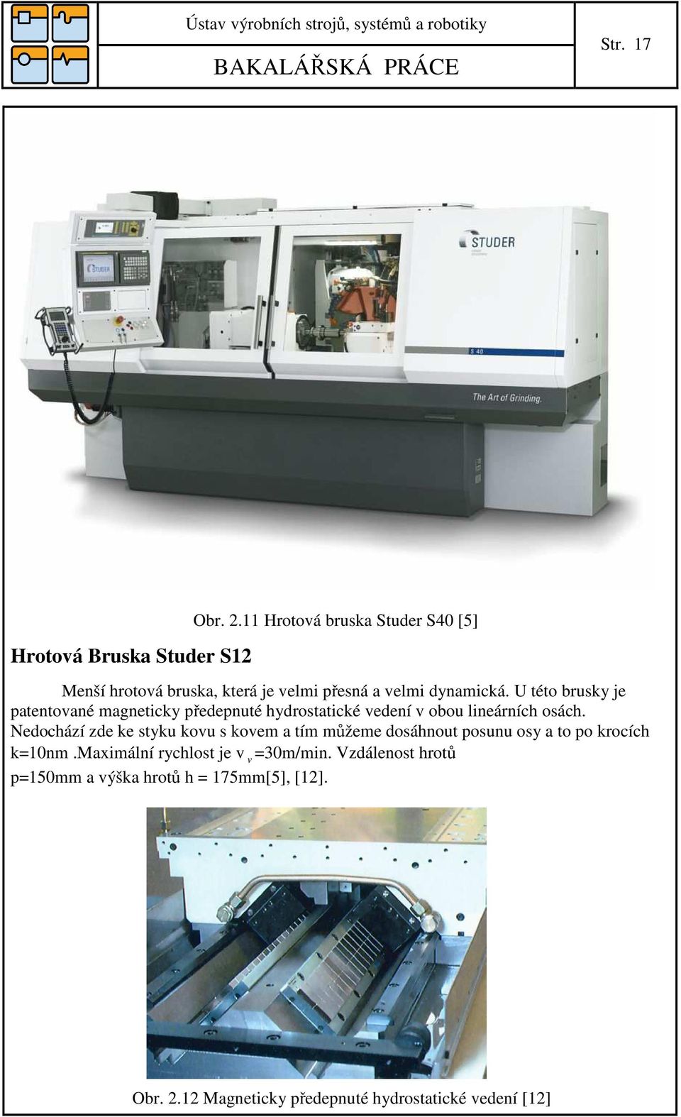 U této brusky je patentované magneticky předepnuté hydrostatické vedení v obou lineárních osách.