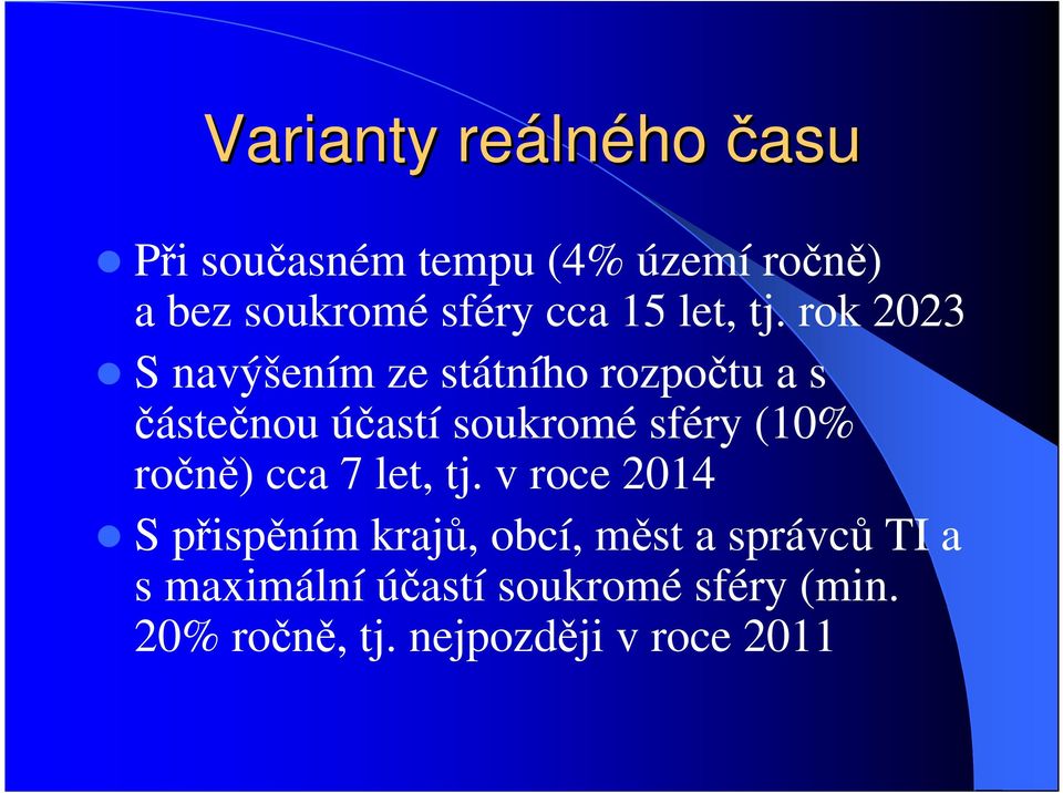 rok 2023 S navýšením ze státního rozpočtu a s částečnou účastí soukromé sféry (10%