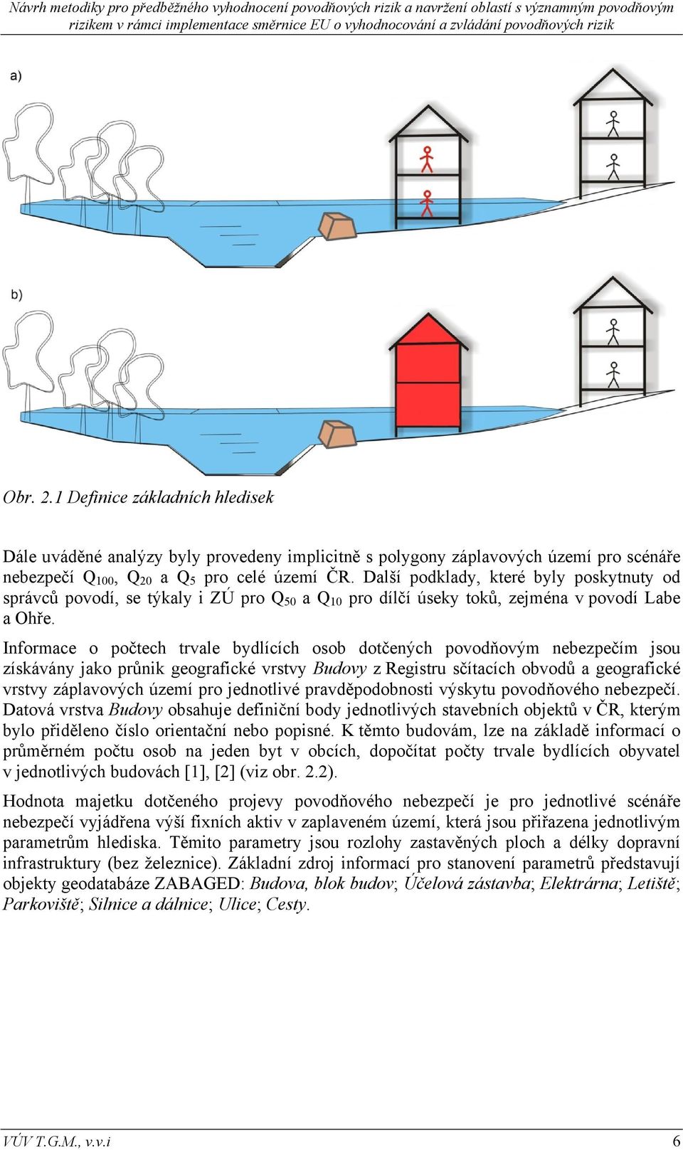 Informace o počtech trvale bydlících osob dotčených povodňovým nebezpečím jsou získávány jako průnik geografické vrstvy Budovy z Registru sčítacích obvodů a geografické vrstvy záplavových území pro